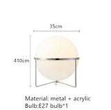 2026 Modern Creative Chrome Floor Lamp - White Acrylic Ball LED Standing Light