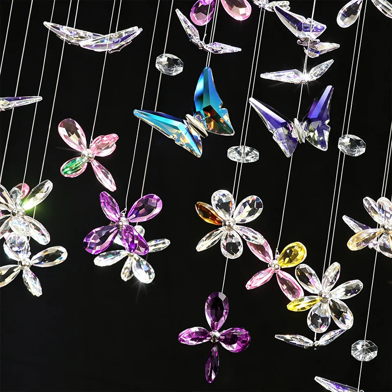 Chandelier Over the Dining Table Kitchen Island Pendant Light Dining Room Butterfly Design Chandelier Crystal Hanging Lamp