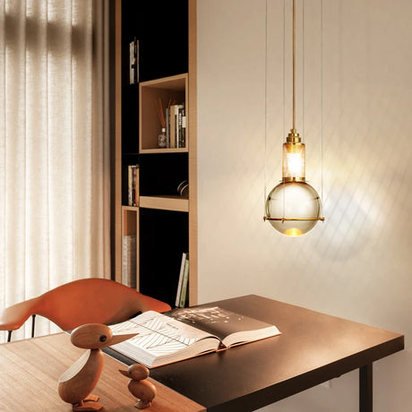 Nordic Simple Glass Ball Chandelier Bar Loft Transparent Crystal Chandelier For Restaurant Bedroom Living Room Lighting