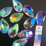 Camal 5Pcs AB Color Glass 38mm Teardrop K9 CRYSTAL Beads DIY Chandelier Pendant Part Lamp Prisms Jewellery Hanging Decoration