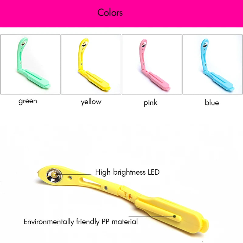 Night Light Book with Clip Mini Portable LED Reading Lamp Energy-saving Travel Bedroom Folder of Lights Flexible LED Light