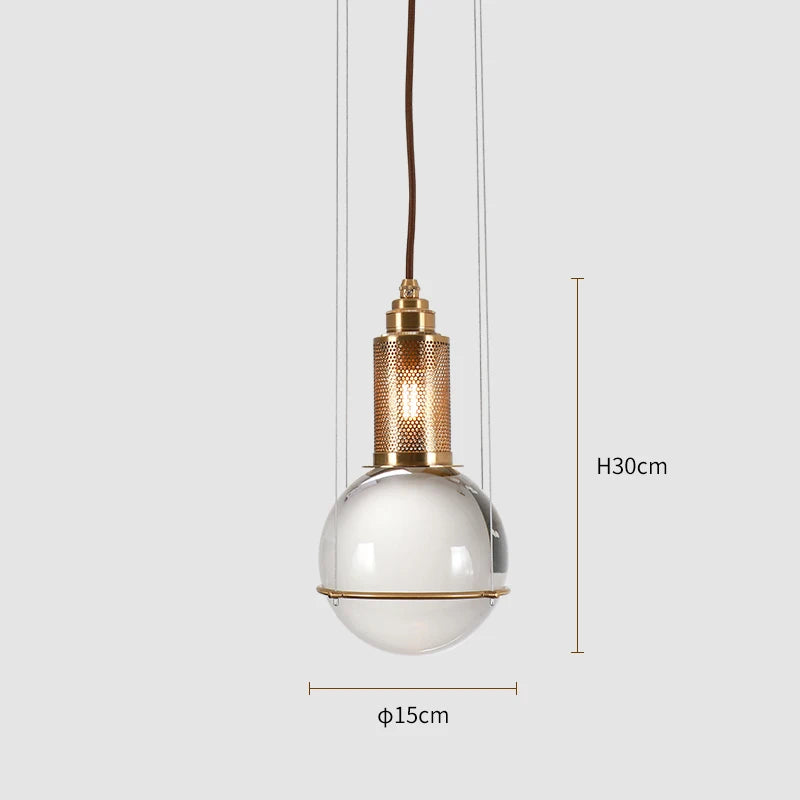 Nordic Simple Glass Ball Chandelier Bar Loft Transparent Crystal Chandelier For Restaurant Bedroom Living Room Lighting