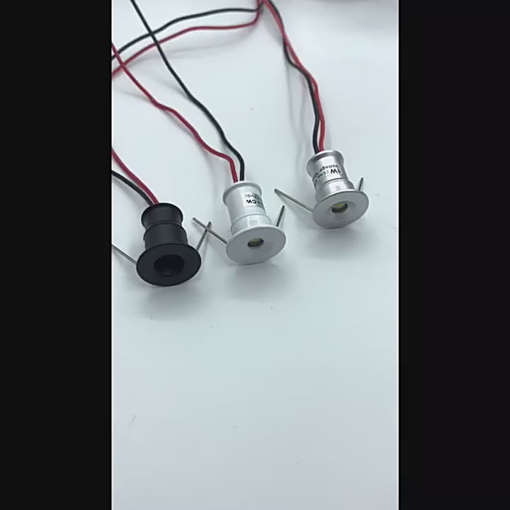 Compact 1W Mini LED Spotlight, Dimmable 12V Recessed Downlight with 15mm Cutout, IP65 Ceiling Lamp for Showcase Display Lighting