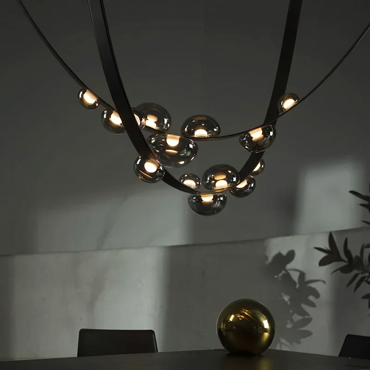 Modern Leather Belt Pendant Chandelier - Minimalist Designer Ceiling Light