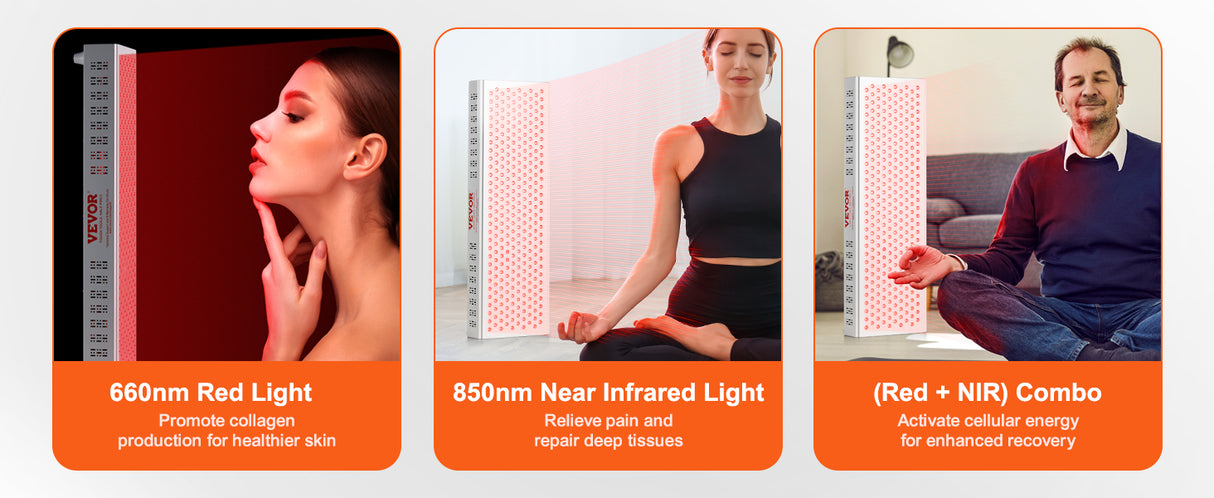 Red Light Therapy for Whole Body Dual-Chip LEDS Pulse Red 660nm Near Infrared 850nm Light Therapy Panel for Pain Relief