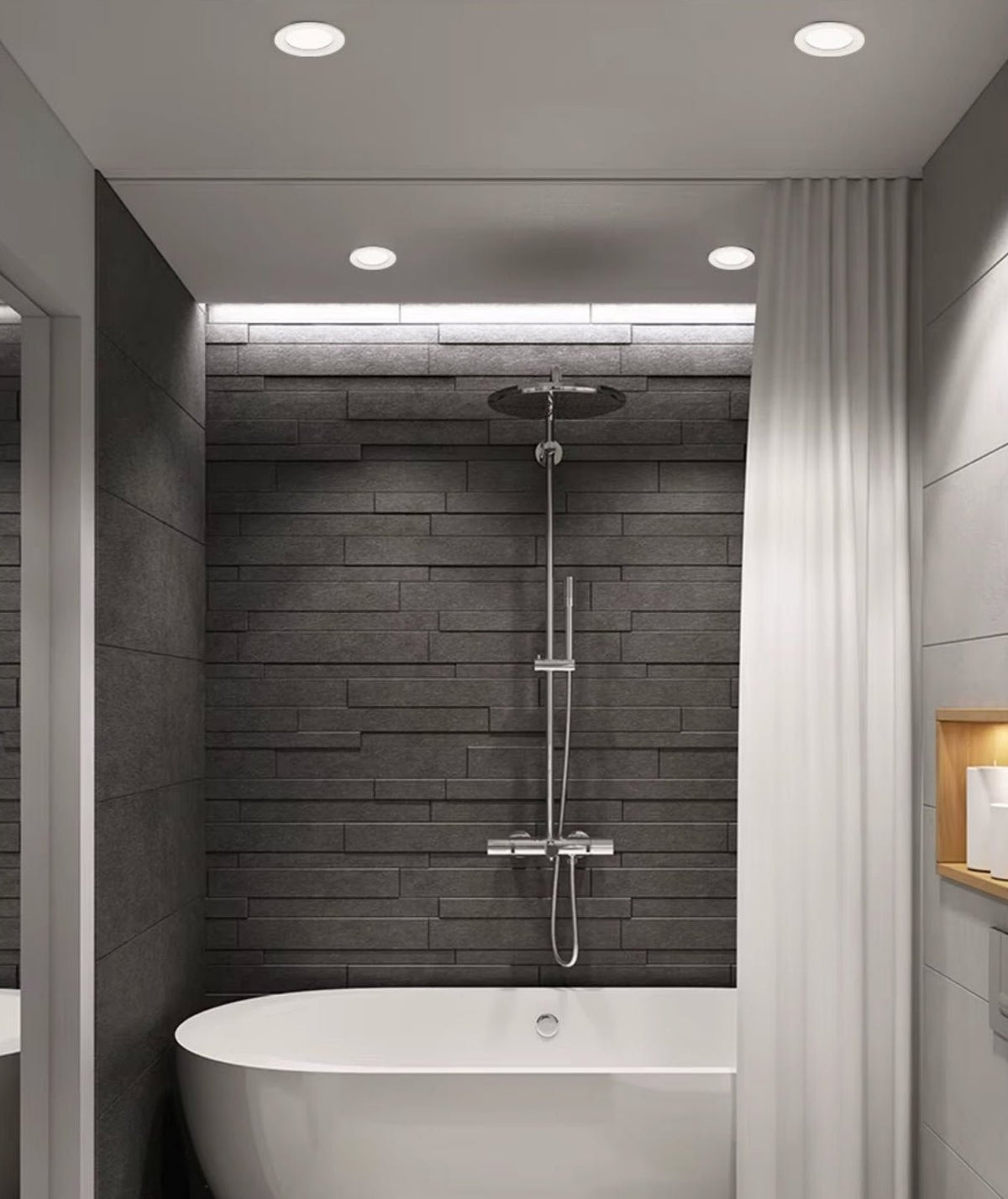 IP65 Waterproof Downlight Spotlights Anti-glare LED Ceiling Recessed Spot Light Anti-glare Kitchen Bathroom Shower Room Lighting