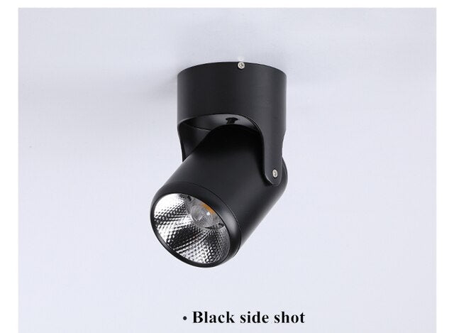 Dimmable rotating LED downlight surface mounted adjustment COB ac85-265V 5W7W10W12W 15W LED ceiling spotlight