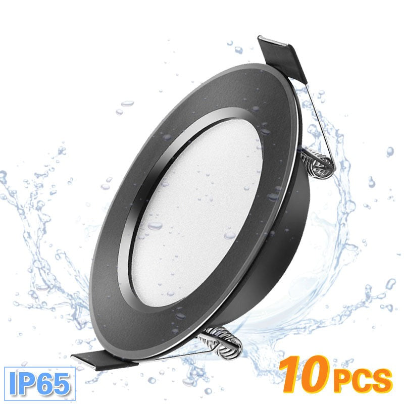 10 Pcs Led Downlight Waterproof Black Color 5W 7W 9W 12W 15W Spot light 220V 230V Ceiling Lamp Recessed Round Panel indoor light