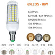 1000 Lumen 6W 12W 15W 20W 25W LED Corn Light Bulbs 110V 220V E27 B22 Luce LED E14 G9 GU10 Screw Base Neutral White Lamps 360 Ray