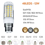 1000 Lumen 6W 12W 15W 20W 25W LED Corn Light Bulbs 110V 220V E27 B22 Luce LED E14 G9 GU10 Screw Base Neutral White Lamps 360 Ray