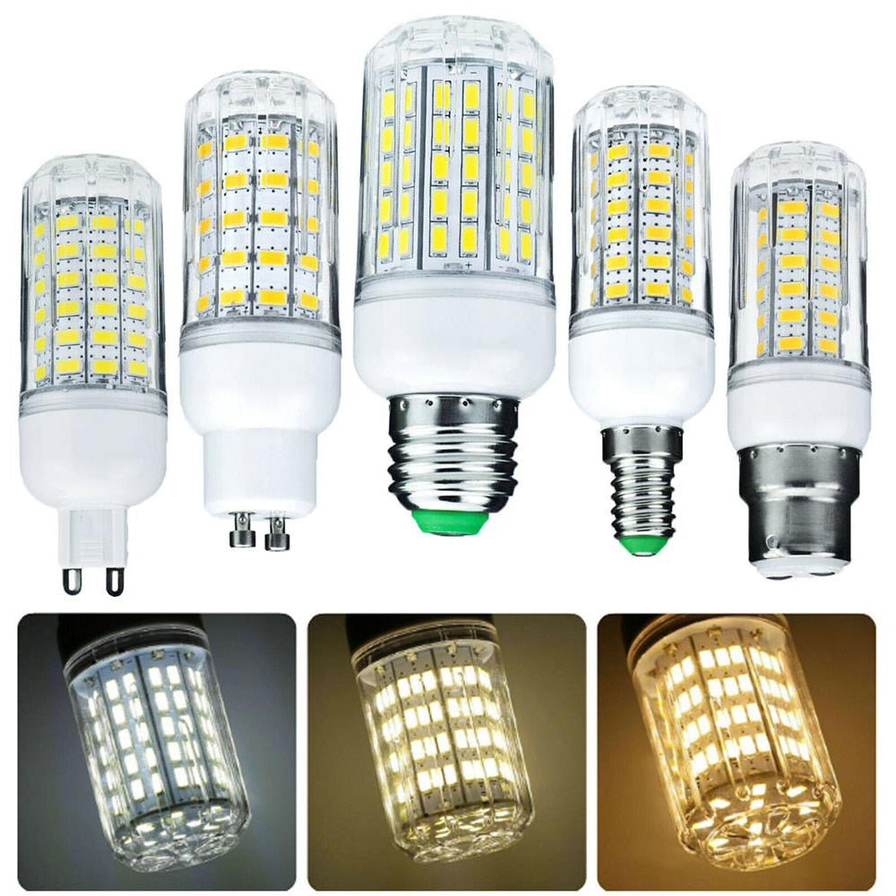 1000 Lumen 6W 12W 15W 20W 25W LED Corn Light Bulbs 110V 220V E27 B22 Luce LED E14 G9 GU10 Screw Base Neutral White Lamps 360 Ray