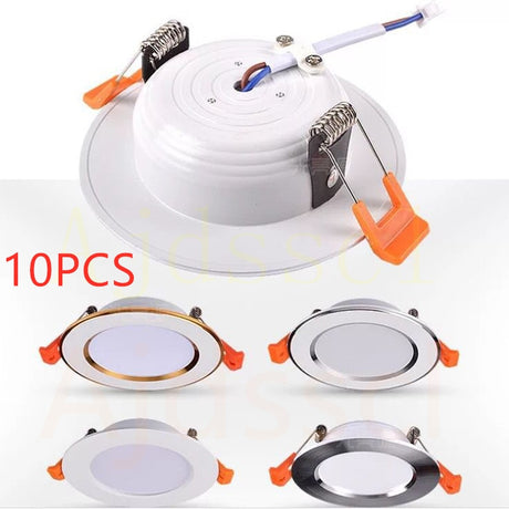 10PCS LED Downlight  Dimmable 220V 3-color dimming LED downlight 5W 7W 9W 12W 15W Recessed in LED Ceiling Downlight Light Lamp