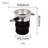 10W 15W Recessed LED Ceiling Downlight AC220V Anti-Glare LED Spotlight Dining Living Room Corridor Home Spotlighting Fixture