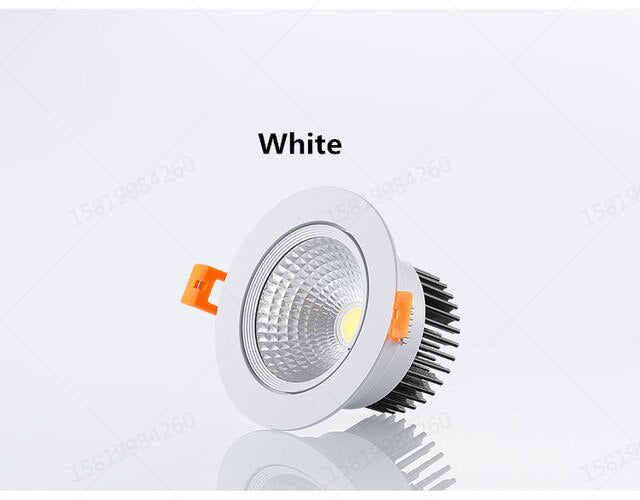 10pcs Dimmable LED COB Spotlight Ceiling Lamp AC85-265V 3W 5W 7W 9W 12W 15W Aluminum Recessed Downlights Round Panel Light