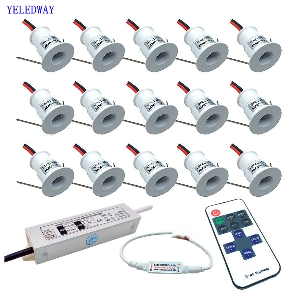 12V Mini LED Downlight With Remote Controller Dimmable Recessed Spotli ...