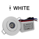 1W Dimmable Spotlight Recessed Ceiling LED Mini Downlight CRI Ra 90 AC85-277V 110V 220V Aluminum 52mm
