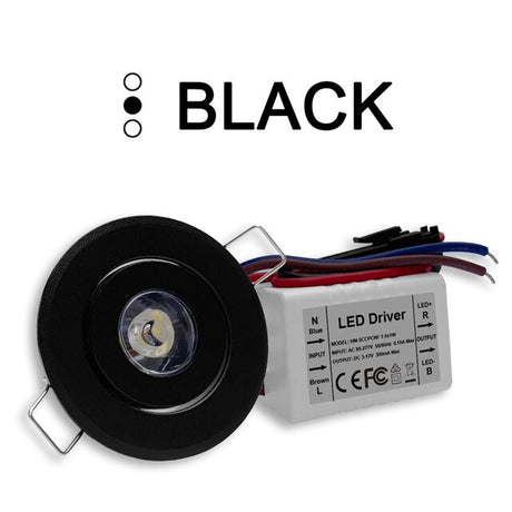 1W Dimmable Spotlight Recessed Ceiling LED Mini Downlight CRI Ra 90 AC85-277V 110V 220V Aluminum 52mm