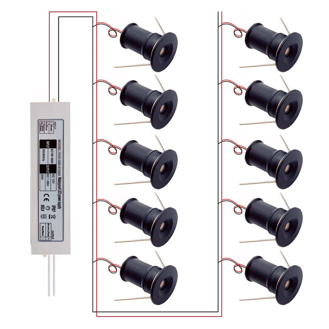 1W IP65 Mini LED Downlight with Transformer Ambient Spotlight 12V Small Spot Light Stairs Ceiling Lamp Cabinet Corridor Light
