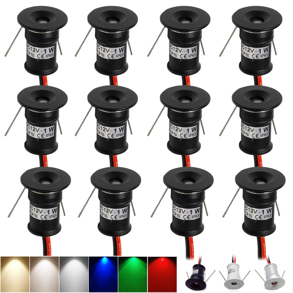 1W IP65 Mini LED Spotlight 12V Dimmable Ambient Downlight Focus Spot L ...
