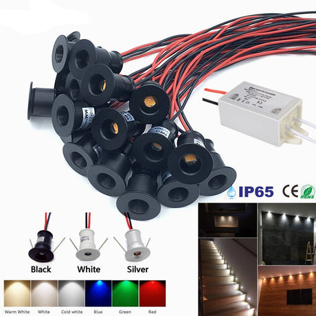 1W LED Mini Downlight with Transformer AC100-265V Ceiling Spotlight IP65 Bedroom Kitchen Spot Light 12V KTV Small Down Lights