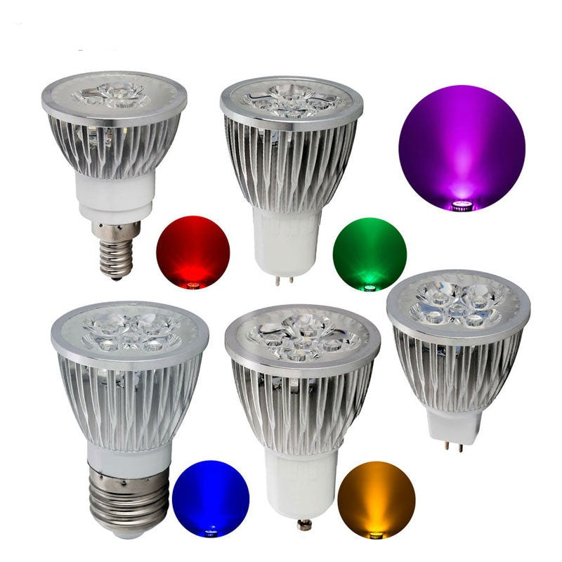 1pcs Super Bright 9W 12W 15W GU10 MR16 E27 E14 E12 LED Bulbs Dimmable LED Spotlight Bulb 220V DC 12v 8 Colorful downlight Lamps