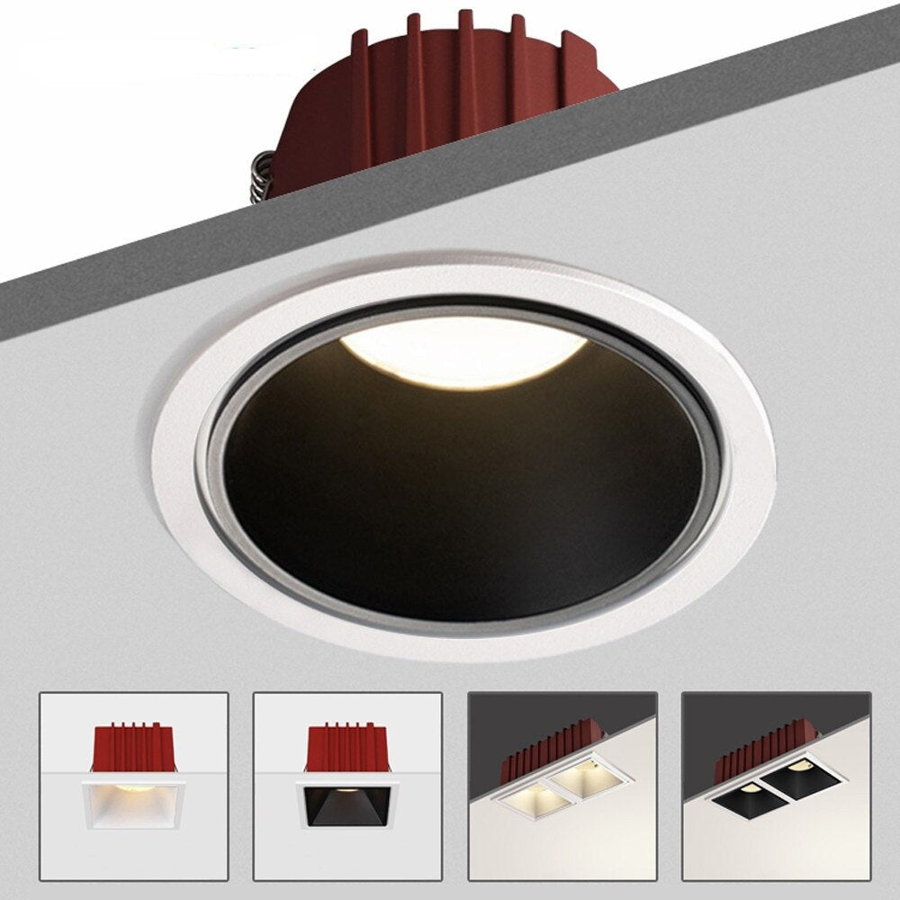2020  Stylish Bedroom Downlight Recessed Led Ceiling Downlight Square/Round Aluminum High Quality Spot Led 7W 12W Ceiling Lamp