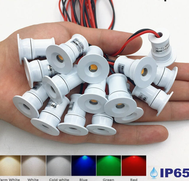 20pcs LED Spotlight Dimmable 12V 3V 24V Downlight 1W Recessed Ceiling Lamp Kitchen Cabinet Stair Spot Bulb Light 