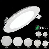 20pcs/lot Ultra Thin Led Panel Downlight 3w 4w 6w 9w 12w 15w 18w Round Ceiling Recessed Spot Light AC85-265V Panel lamp CE UL