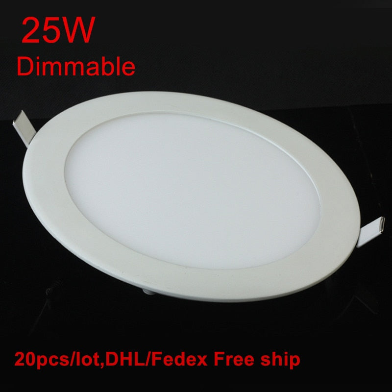25W Dimmable LED Ceiling Downlight Natural white/Warm White/Cold White AC110-220V led panel light with driver 3 Years Warranty