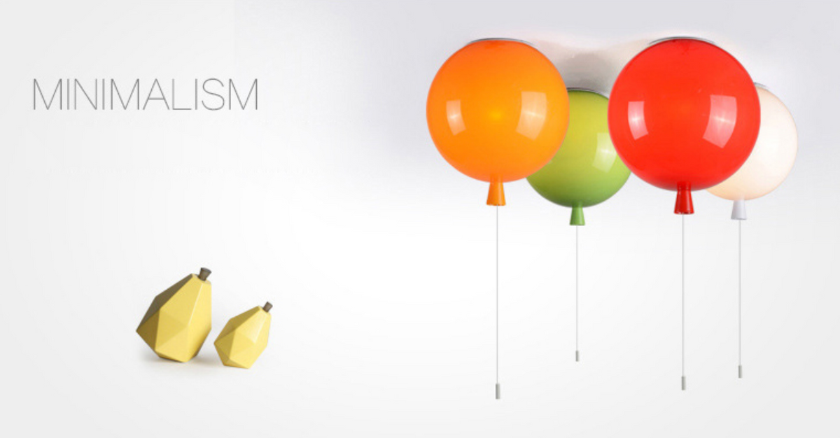 Modern Acrylic Balloon Ceiling Light Fixture - 6 Colors Available