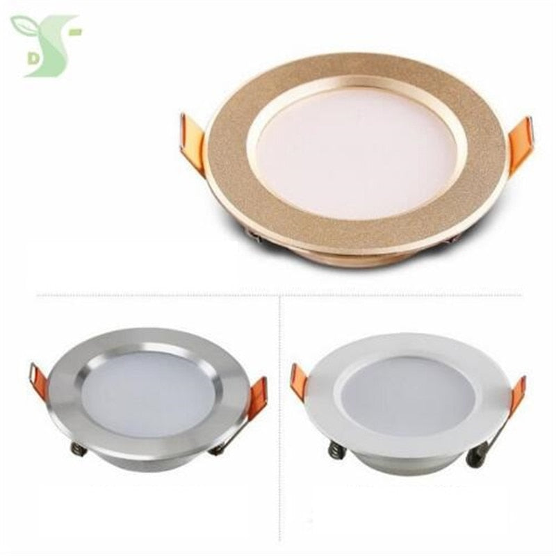 2pcs/lot free shipping 7W 9W 12w 15w 18w led panel lighting Downlight AC85-265V,SMD 5730 3color dimmable indoor lighting