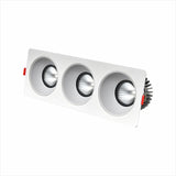 3 Heads Light Bulb Replaceable Recessed Downlight 30W 36W 45W 60W Angle Adjust Ceiling Spot Lights for Hotel TV Background Aisle
