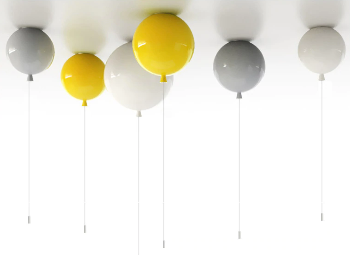 Modern Acrylic Balloon Ceiling Light Fixture - 6 Colors Available