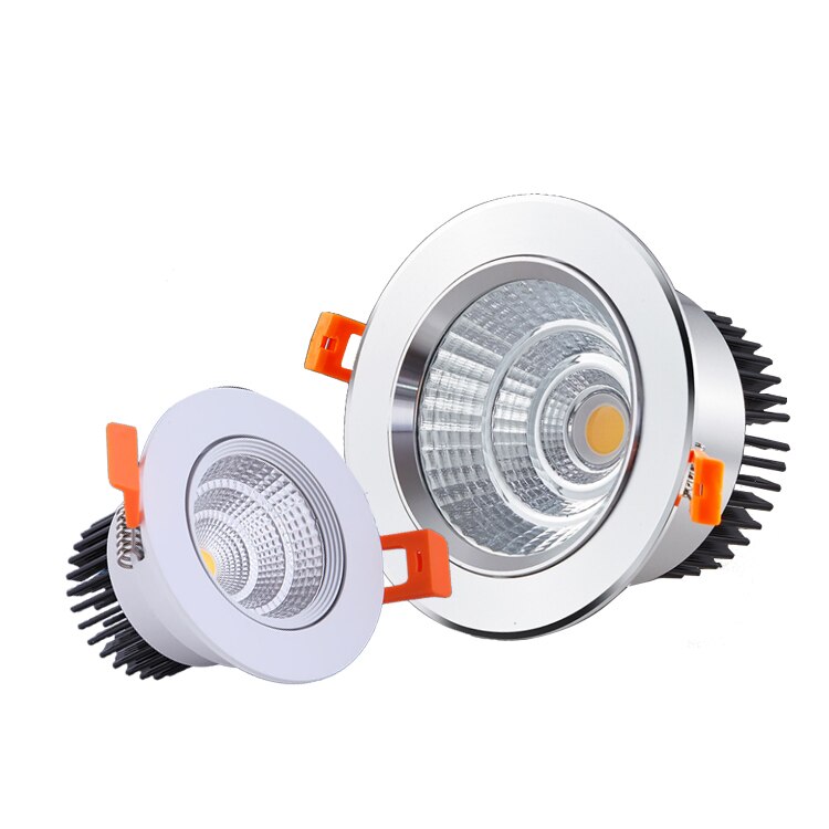 3W 5W 7W 9W 12W 15W COB Dimmable LED Downlight 85-265V Recessed LED Spot Light Ceiling Lamp Light for Indoor Lighting white body