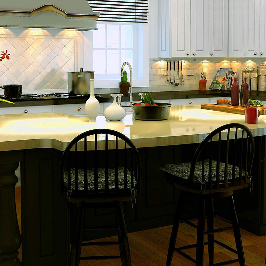 3W LED Under Cabinet Light 12V Dimmable Bookshelf Cupboard Closet Puck Night Light Wardrobe Kitchen Lighting Fixture Decoration