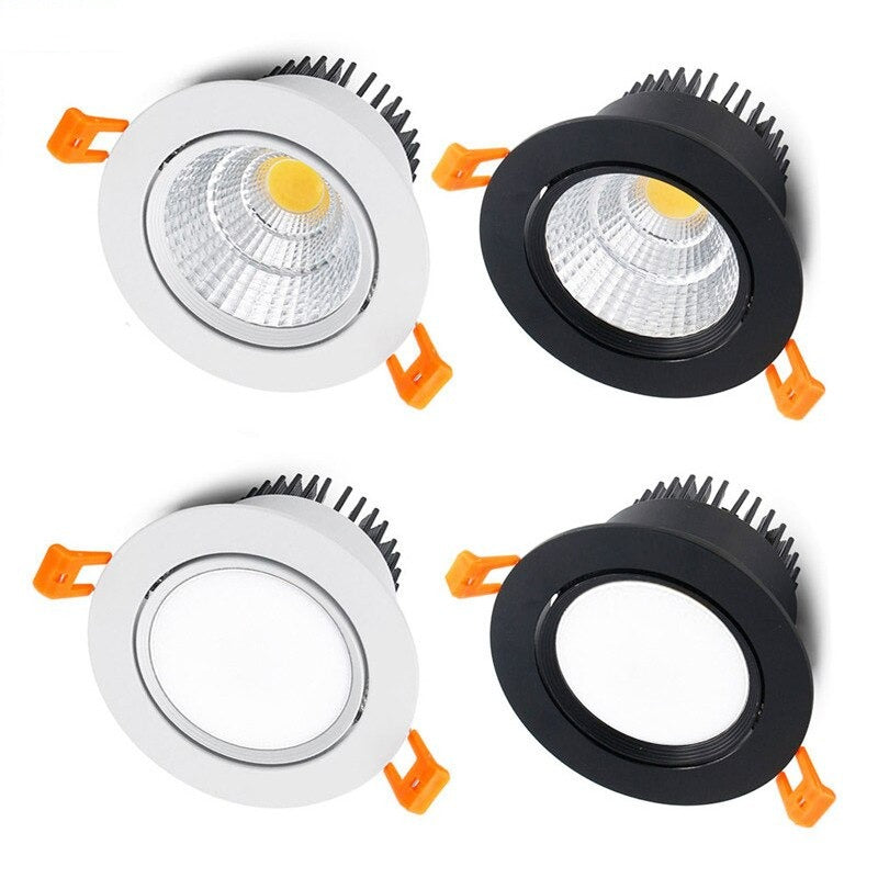 4 Types Dimmable Recessed LED Downlights 5W 7W 9W 12W 15W 18W COB LED ...