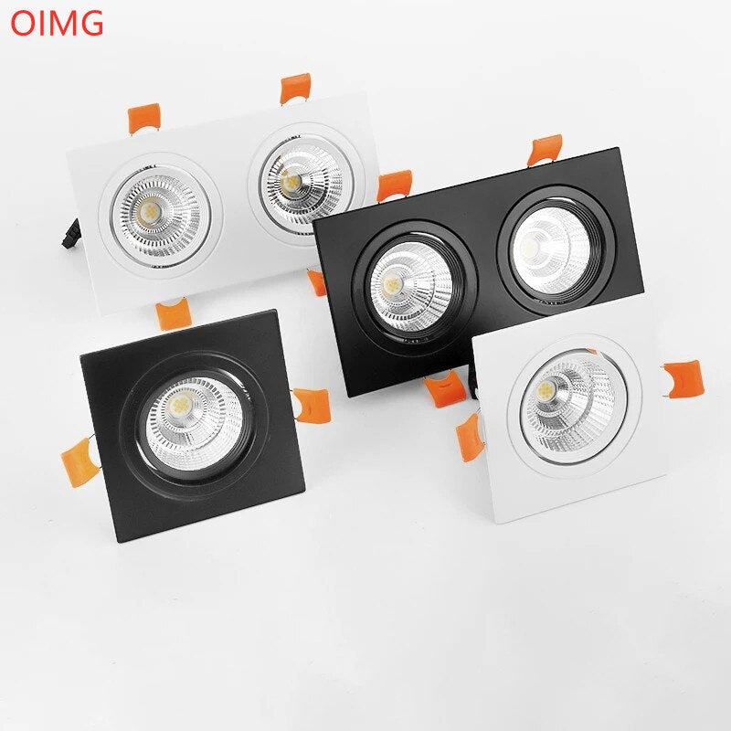 4 types Square Dimmable ceiling recessed LED downlights Ceiling Lamp 9W 12W 15W 18W 24W 30W LED Spot Lights Indoor Lighting