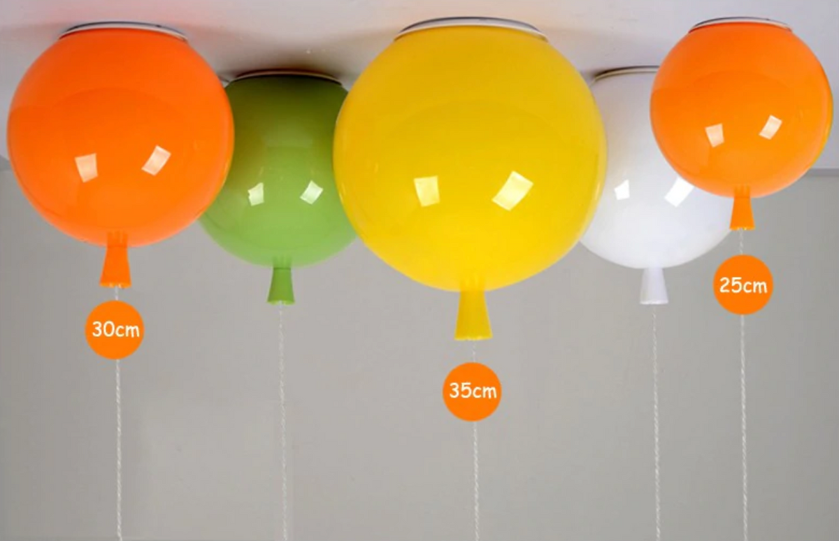 Modern Acrylic Balloon Ceiling Light Fixture - 6 Colors Available