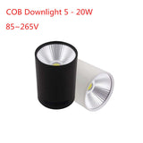 5w 7w 10w 12w 15w 20w Surface Mounted COB LED Downlights AC85 ~ 265v LED Downlight With White / Black / Housing Colors