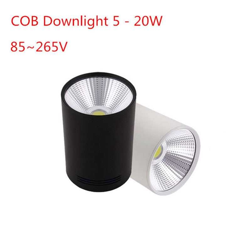 5w 7w 10w 12w 15w 20w Surface Mounted COB LED Downlights AC85 ~ 265v LED Downlight With White / Black / Housing Colors