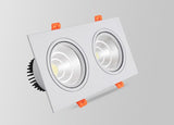 6 Types Double Square Dimmable Ceiling Recessed LED Downlight Ceiling Lamp 18W 24W 30W AC85-220V LED COB Spot Light Indoor Light