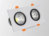 6 Types Double Square Dimmable Ceiling Recessed LED Downlight Ceiling Lamp 18W 24W 30W AC85-220V LED COB Spot Light Indoor Light