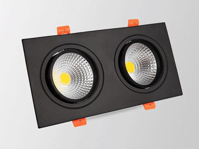 6 Types Double Square Dimmable Ceiling Recessed LED Downlight Ceiling Lamp 18W 24W 30W AC85-220V LED COB Spot Light Indoor Light