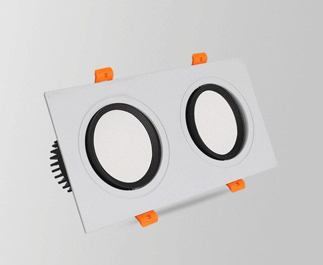 6 Types Double Square Dimmable Ceiling Recessed LED Downlight Ceiling Lamp 18W 24W 30W AC85-220V LED COB Spot Light Indoor Light