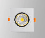 6 Types Recessed Square Dimmable LED Downlights 10W 15W COB LED Ceiling Lamp AC90-260V LED Spot Lights Indoor Lighting