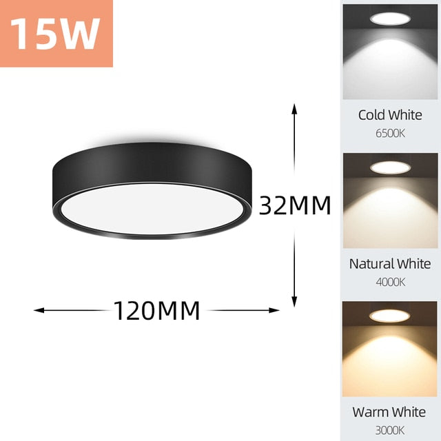 6pcs/lot Spot Led Downlights 220V 5/10/15/25W Surface Mounted Down light Round Led Ceiling Lamp For Kitchen Spotlight led light