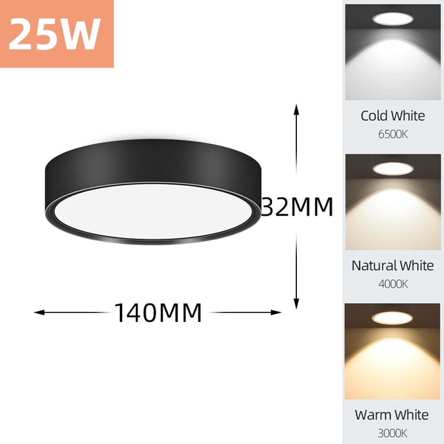 6pcs/lot Spot Led Downlights 220V 5/10/15/25W Surface Mounted Down light Round Led Ceiling Lamp For Kitchen Spotlight led light