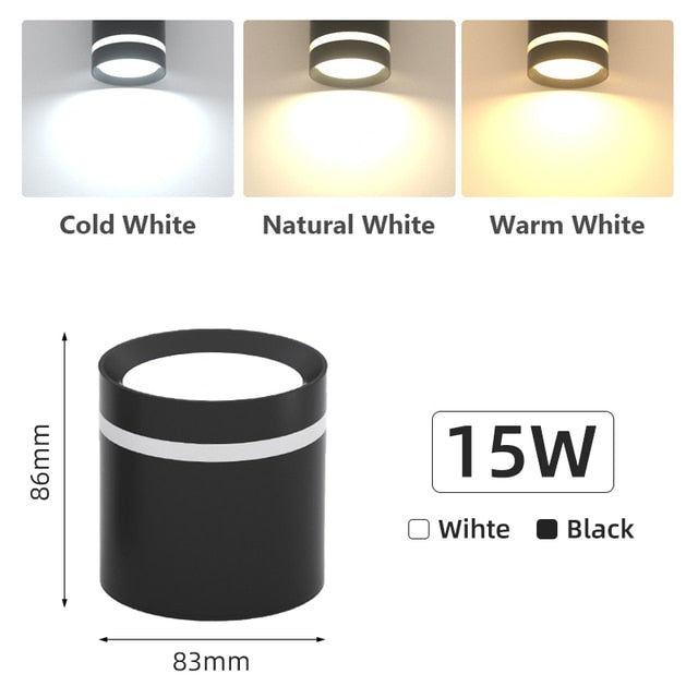 6pcs/lot Spot Led Downlights 220V 5/10/15/25W Surface Mounted Down light Round Led Ceiling Lamp For Kitchen Spotlight led light