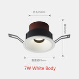 7W Anti Glare LED Ceiling Spotlight Recessed LED Downlight Aluminum High Quality Ceiling Light For Dining Living Room Bedroom