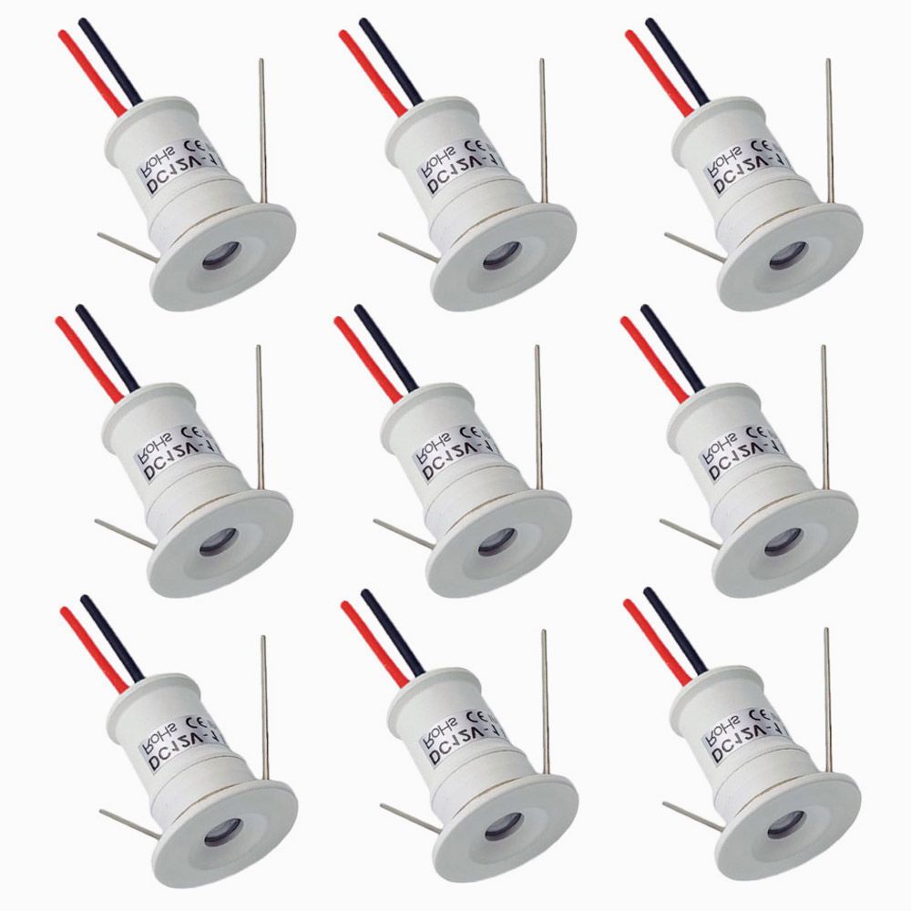 9pcs Mini LED Downlights 1W Dimmable Spotlight DC12V Jewelry Display C ...